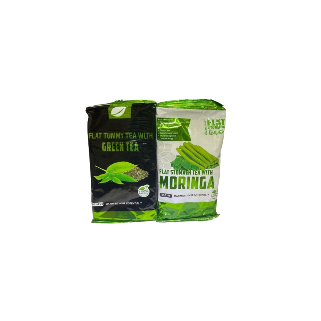 Flat Tummy Tea with Green Tea & Flat Tummy Tea with Moringa Combo
